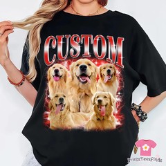 Personalized Pet Bootleg Shirt Custom Dog Cat Photo Tee Gift