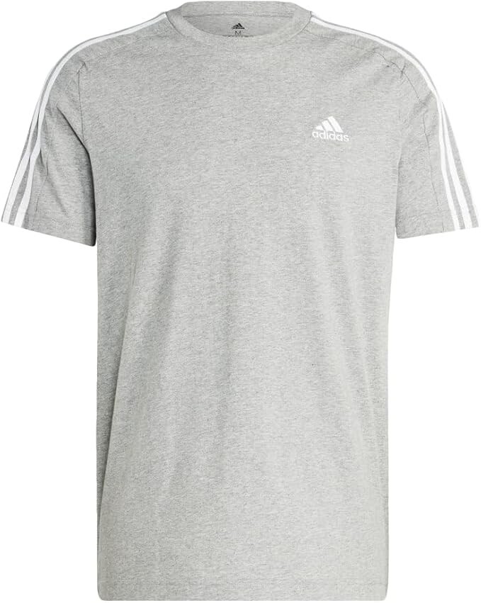 NEW Adidas Men’s Essentials Single Jersey 3-Stripes Tee – Cotton – Size Large