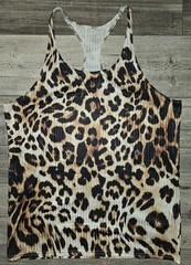 Trendy Racerback Tank Top FIT UNISEX Size Small Medium Leopard Animal Print cool