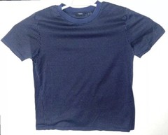 Theory Shirt Men’s Medium Textured Blue Microcheck Cotton Short Sleeve Slim Fit