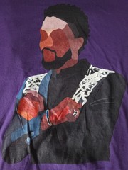 Chadwick Boseman Wakanda Forever Pose Marvel Black Panther T-shirt (Purple) – XL