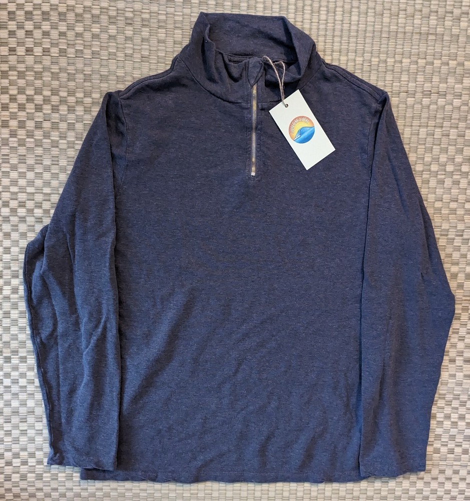 NWT Jungmaven IWEYOU Hemp Merino Wool 1/4 Zip Sweatshirt Gray Mens Size Small
