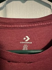 Converse Men Maroon Crew T-Shirt “ALL STAR CHUCK TAYLOR PATCH EDITION” Size XL