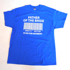 Father of Bride Shirt Mens XL Blue Short Sleeve Gildan Heavy Cotton Dad Wedding