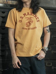NON STOCK Retro Cotton Men T-Shirt USMA MARINE T Heavyweight Basic Tee T-Shirts
