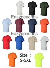 Gildan Mens NEW Size S-XL 2XL 3XL 4XL 5XL Pocket Tees 100% Cotton T-Shirts 2300
