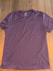 01.Algo Men’s M T-Shirt set of 2 stripe V-neck UPF 40+ Performance Recycle
