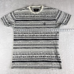 10.Deep Nightwork T-Shirt Mens XL Graphic Stripe Tee White Black Skate Retro
