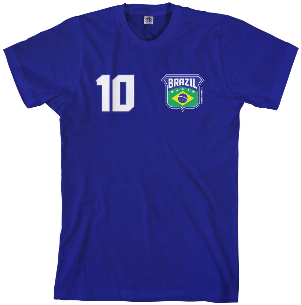 Threadrock Men’s Team Brazil Soccer T-shirt Brazilian Football