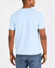 Nautica Mens Large Classic-Fit Solid Crew Neck Pocket T-Shirt in Blue FLAW 1333