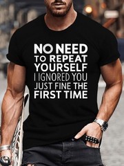 Plus Size Men’s Humorous Graphic T-Shirt – Comfortable, Machine Washable, 180g
