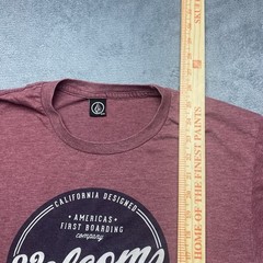 Volcom T-Shirt Mens Sz Medium Maroon Short Sleeve Graphic Logo Surf Skate Snow