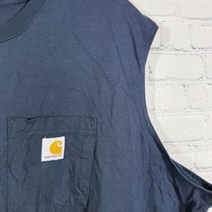 Carhartt Relaxed Fit Pocket Sleeveless T-Shirt Men’s 4XL Navy Blue Work Cotton