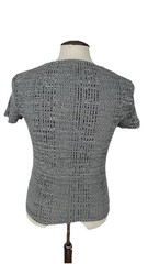 River Island Textured T-Shirt – Black & White Pattern – Size S