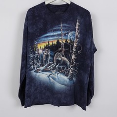The Mountain Wolf Snowy T-shirt Blue Find 13 Wolves Snow Scene Large Long Sleeve