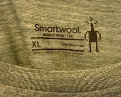Smartwool Mens XL Green Merino Wool Blend T-Shirt Motorcycle Graphic Tee Retro