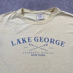 Lake George New York T-Shirt ComfortWash Short Sleeve Mens Medium Rowing