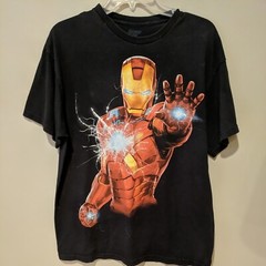 Black and Red Men’s Marvel Ironman Super Hero Avengers T-shirt Large