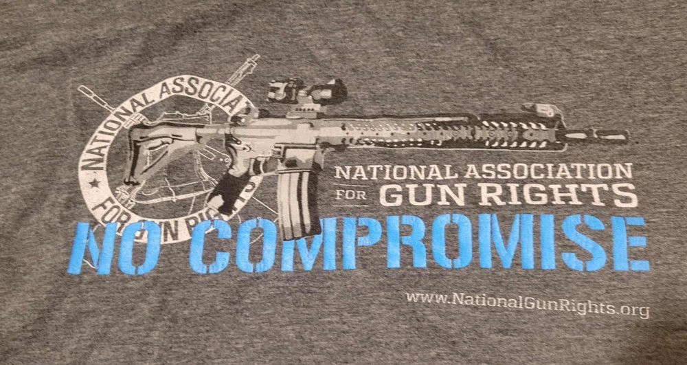 Unisex Adult National Association for Gun Rights Graphic Gray T-Shirt Size 2X