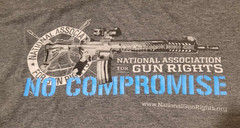 Unisex Adult National Association for Gun Rights Graphic Gray T-Shirt Size 2X