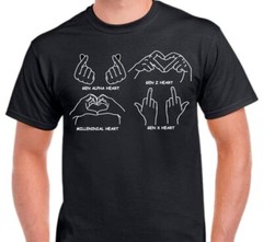 Generations of hearts Gen X Gen Z Gen Alpha T shirt tee