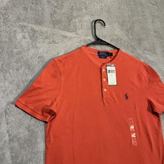Polo Ralph Lauren Shirt Mens Small Red Featherweight Mesh Henley Tee T-Shirt
