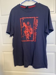 US POLO ASSN T-SHIRT Red Logo USPA-1890 Navy Blue size L Large Tee