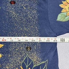 Vintage 1990s WetPaint Hand Painted Sunflower Floral Gem Jewels T-Shirt Sz OSFA