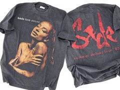 Vintage SADE T shirt XL LOVE DELUXE Summer Tour 1993 Black Faded Modern REPRINT