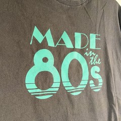 Made in the 80s Retro Graphic Tee Faded Black Teal Nostalgia No Size Tag