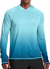 Men’s UPF 50+ Sun Hoodie Long Sleeve Fishing Shirt Lightweight Quick Dry
