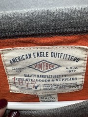 Y2K American Eagle Shirt Men’s Size Medium Embroidered Logo Graphic Distressed