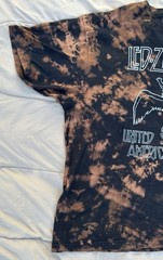 Led Zeppelin 1977 USA Tour Tie Dye Band Tee Shirt Mens 2XL Black Rock