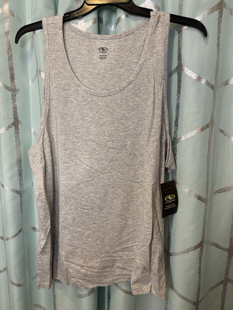 Men’s Gray Round Neck Tri Blend Tank Top Size XL (46-48) NWT