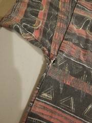 Frank Tribal Geometric Pattern T Shirt Mens M Distressed 90s Style Tee