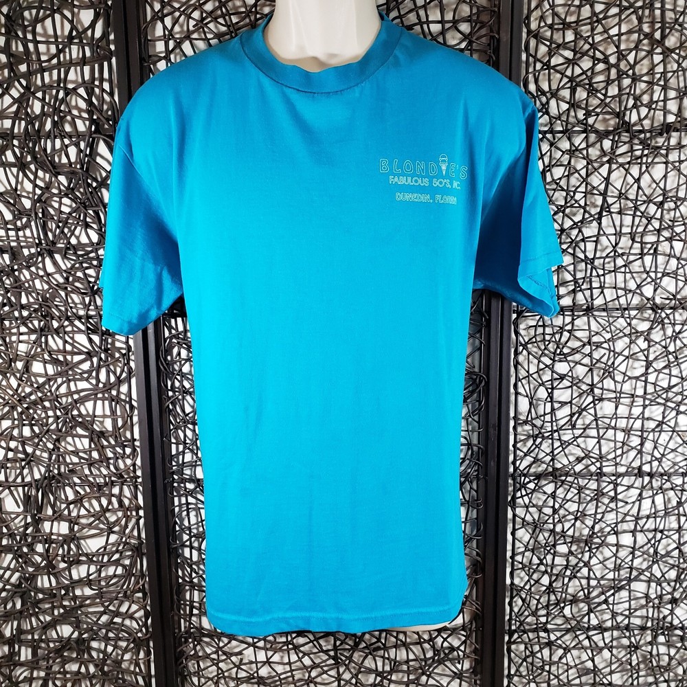 VINTAGE BLONDIE’S FABULOUS 50’s MENS T TEE SHIRT L 42-44 SINGLE STITCH BLUE