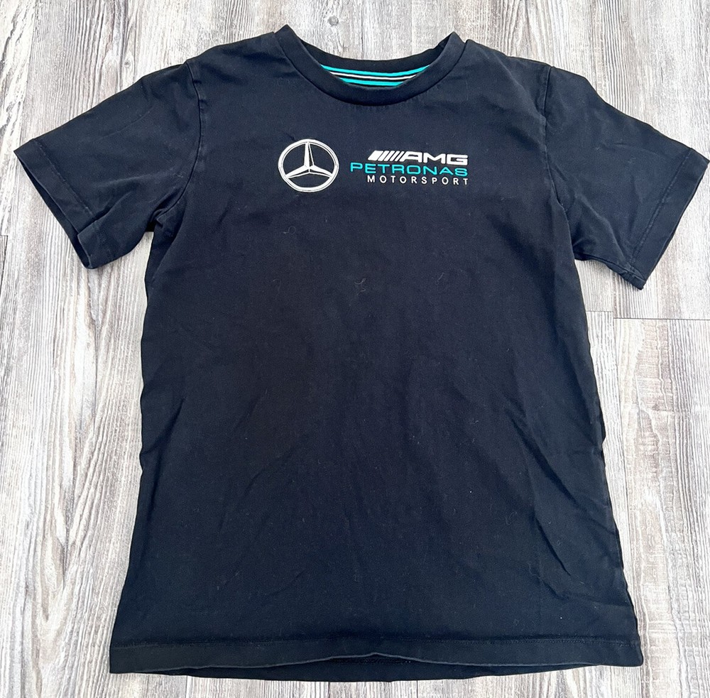 Mercedes AMG Petronas Motorsport Shirt Black Teal Short Sleeve Racing B2
