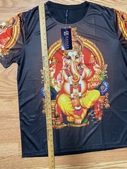 Lord Ganesh Shri Ganesha Hindu Chakra Men Women Unisex T-shirt L/XL polyester