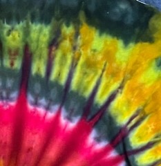 Spiral Ice Tie Dye T-Shirt, Unisex L SS Crew, Bright Multicolor Rainbow
