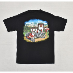 Harley Davidson Men’s T Shirt Santa Claus Cotton Black Size M Fairbanks Alaska