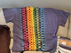 Liquid Blue Shirt Mens XL Gorgeous Rainbow Color Stripe Tie Dye New From Sphere