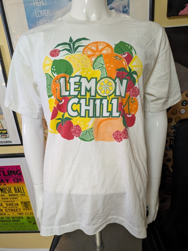 VTG 90s Lemon Chill Logo T Shirt XL Frozen Lemonade