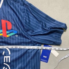 PlayStation Katakana Kanji Baseball Jersey Official License Navy Pinstripe XL