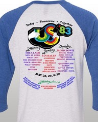 US Festival 1983 Vintage Rock n Roll Tour Jersey FREE S&H Clash Bowie Ozzy