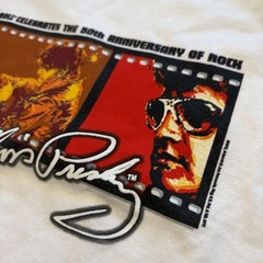 Elvis Presley Shirt Mens 2XL White Alstyle 50th Anniversary Rock Ringer T-Shirt
