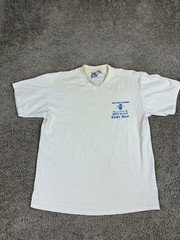 VINTAGE Holly Beach Shirt Mens L White Louisiana Suds Run 1998 Short Sleeve 90s