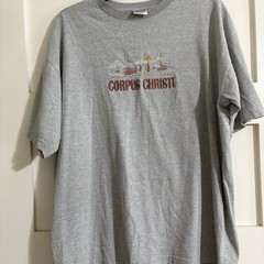 Vtg Corpus Christi TX 3-D Graphic T-Shirt Gray Souvenir Sailboat Beach XL Intex