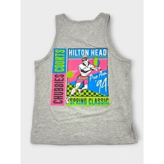 Chubbies Tank Top Small Hilton Head Pro Am 94 Graphic Gray Retro Courts 90s Vibe