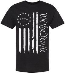 We the People 1776 USA Distressed Flag T-Shirt US Independence Day July 4th Tee