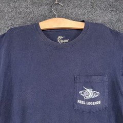 Reel Legends Men’s T-Shirt Blue Large Short Sleeve Crew Neck Preshrunk Cotton